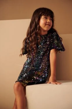 Next Glitzerndes Partykleid Aus Velours Mit Pailletten (3-16yrs)