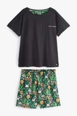 Anthrazitgrau - Morris & Co. At Next Baumwollpyjama Mit Shorts -Next Geschäft U00656s6