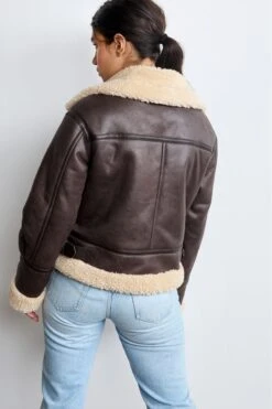 Braun - Next Pilotenmantel Aus Lederimitat Mit Teddyfellfutter -Next Geschäft U17 091s3