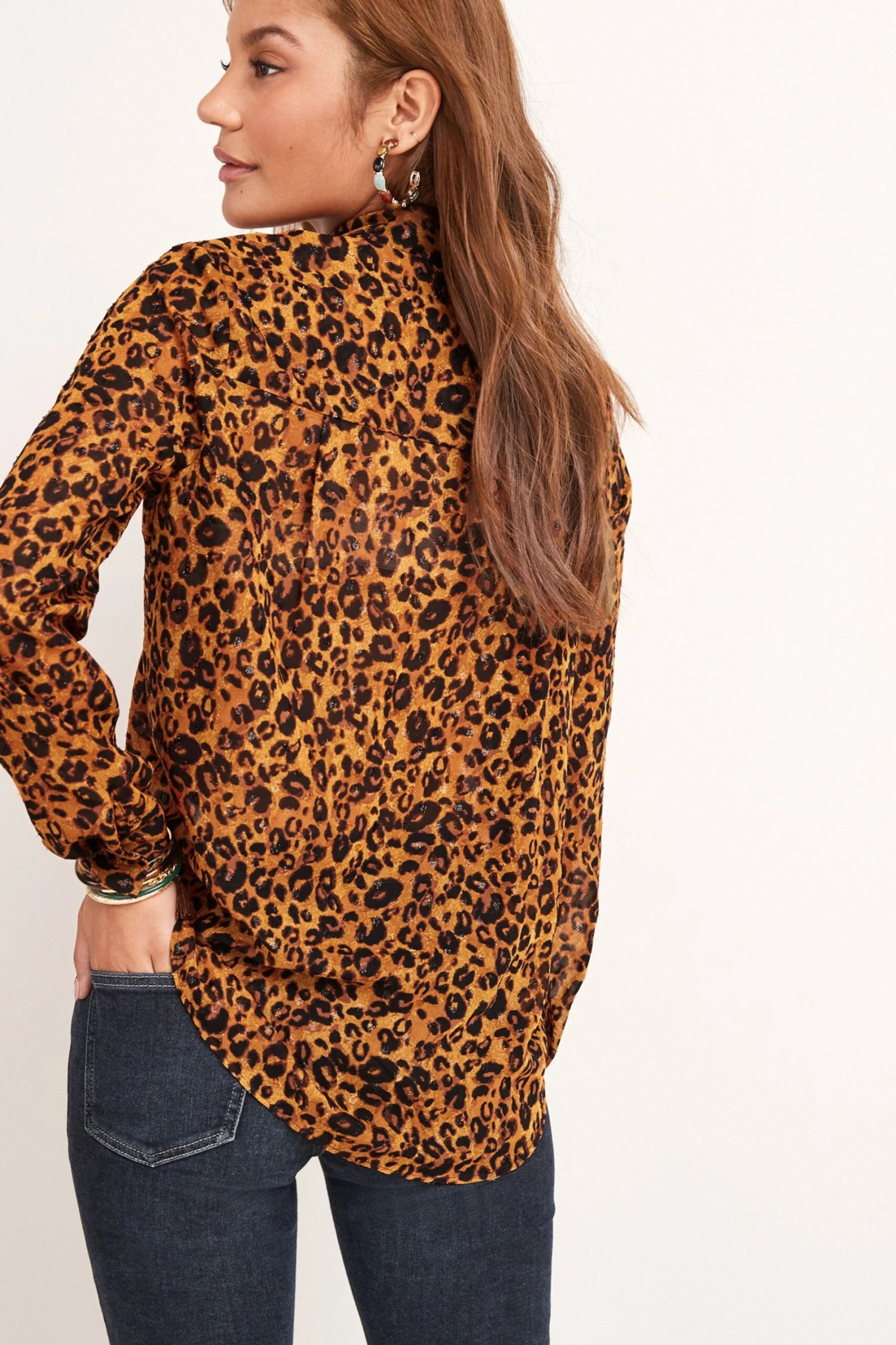 Animalprint Mit Glitzereffekt - Next Langärmeliges, Transparentes Hemd Mit Print 3 Animalprint Mit Glitzereffekt - Next Langärmeliges, Transparentes Hemd Mit Print – Bild 3