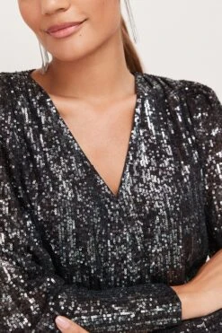 Next Langärmelige Pailletten-Partybluse Mit Wickeldesign Und V-Ausschnitt 7 Next Langärmelige Pailletten-Partybluse Mit Wickeldesign Und V-Ausschnitt -Next Geschäft U43796s3