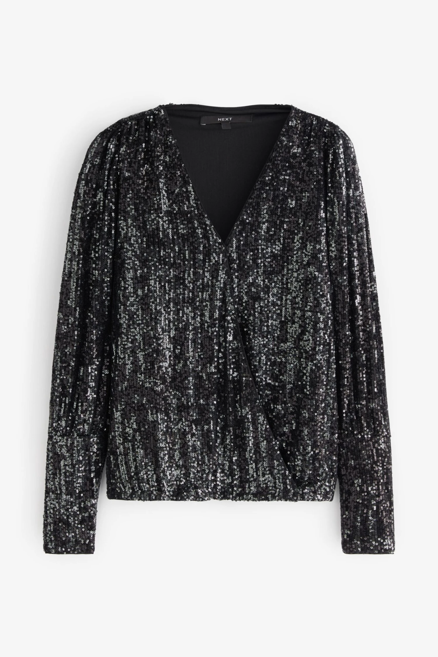 Next Langärmelige Pailletten-Partybluse Mit Wickeldesign Und V-Ausschnitt 5 Next Langärmelige Pailletten-Partybluse Mit Wickeldesign Und V-Ausschnitt – Bild 5
