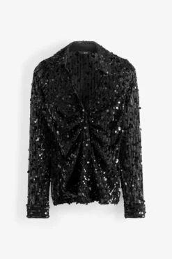 Next Langärmeliges Hemd Mit Geraffter Vorderseite -Next Geschäft U63931s5