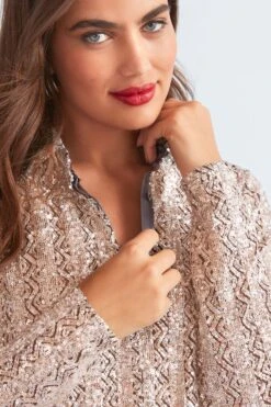 Next Langes, Langärmeliges Tunikahemd Mit Pailletten -Next Geschäft U64004s4