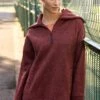 Next Active Sports Outdoor-Sweatshirt Mit RV-Kragen In Strickoptik