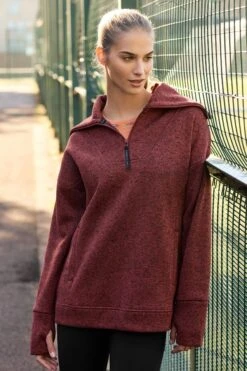 Next Active Sports Outdoor-Sweatshirt Mit RV-Kragen In Strickoptik