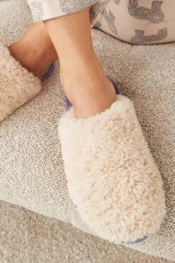 Lila/Mr Fox - Scion At Next Kuschelige Pantoletten Aus Lammfellimitat