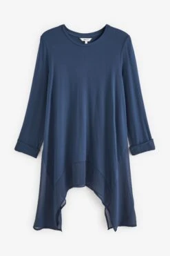 Next Tunika Langärmelige Tunika Mit Zipfelsaum (1-tlg)