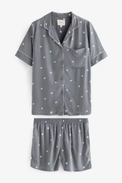 Next Pyjama Kurzes Geknöpftes Pyjama-Set Aus Gewebe (2 Tlg)