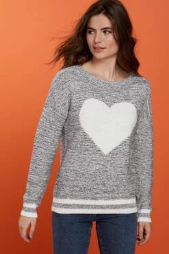 Next Rundhalspullover »Lustiger Pullover Mit Zierstreifen Und Herzmotiv« (1-tlg) -Next Geschäft ec3152f8 647e 544d 8cb3 2b8bcde9a10b