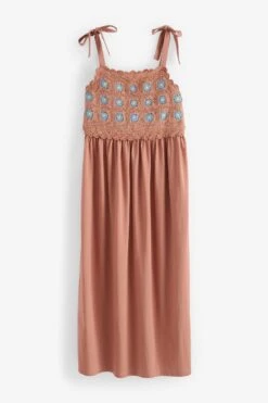 Next Midikleid Midi-Trägerkleid Mit Häkeleinsatz (1-tlg)